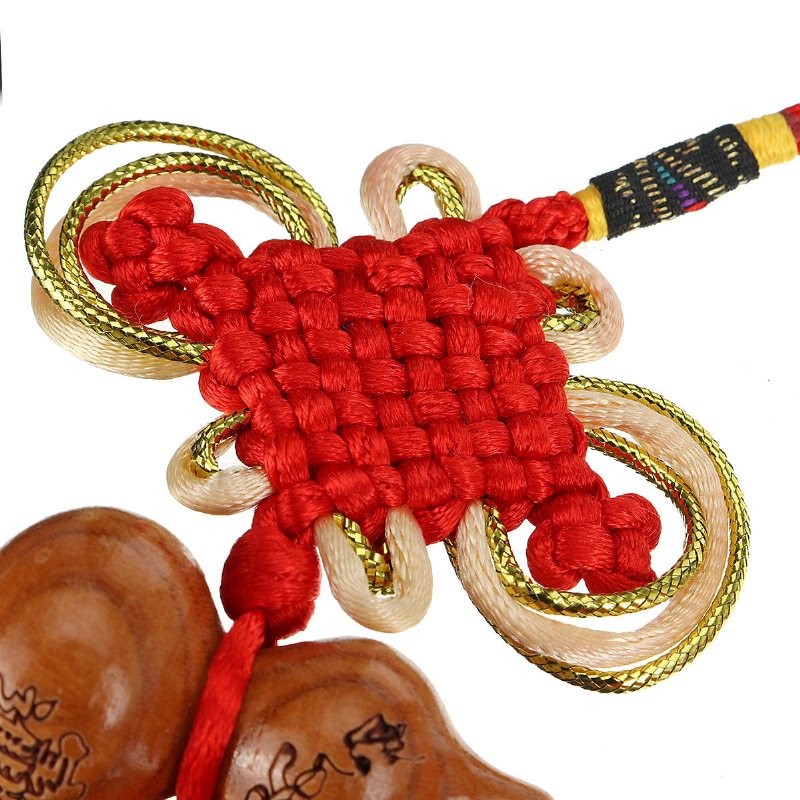 Bil Hem Koppar Mynt Kalebass Hänge Fengshui Tofs Knot Hantverk Sträng Hängande Ornament