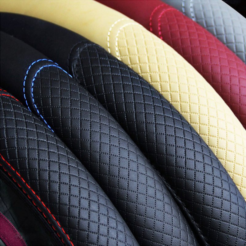 Bilrattkåpa Universal Fiber Läder Dubbel Runt Elastiskt Band Utan Innerring Sätt Ärm Diameter 37 Till 38cm