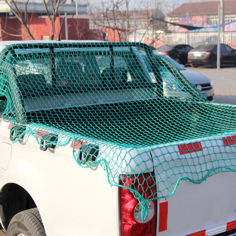 Heavy Duty Lastnät 220x170 cm Grönt Elastiskt Nät Förvaring Pickup Truck Trailer Bil Dumpster Mesh Covers