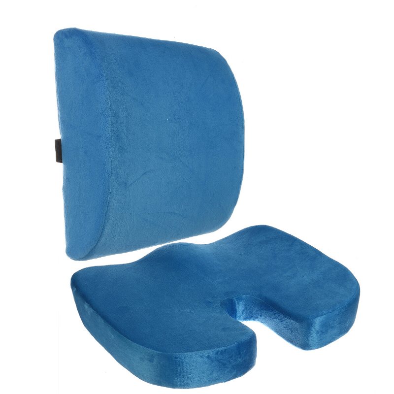 Memory Foam Hemma Bilstolsdyna Svankryggstöd Ortoped Kontorsstol Sittdyna Mat