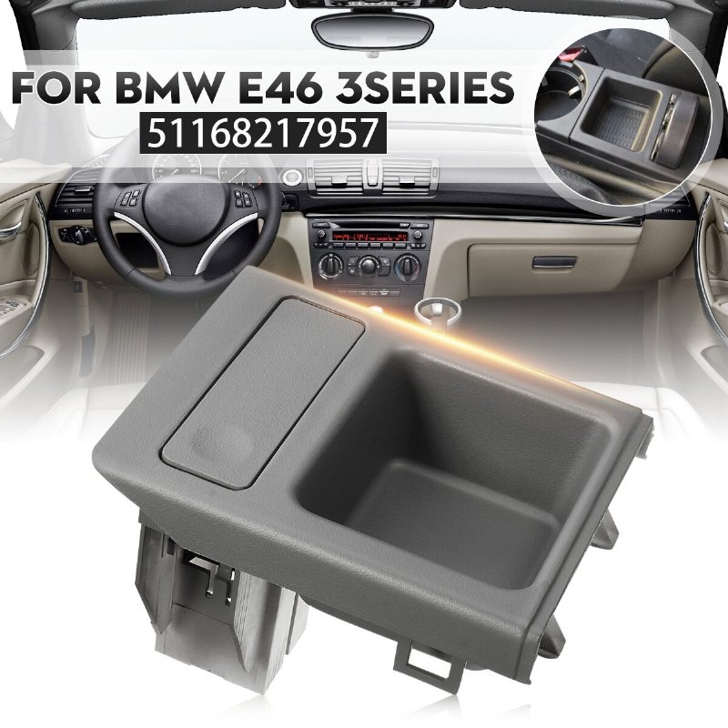 Ny Bilstyling Med Dubbla Hål Främre Mittkonsol Förvaringslåda För Bmw E46-serien 1999-2006