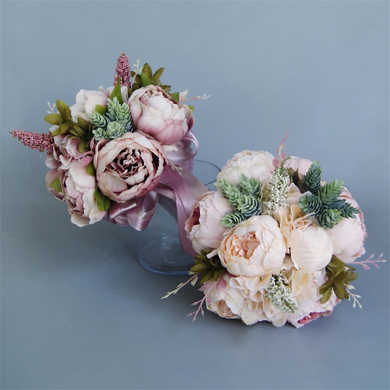 Bröllop Brudbuketter Handgjorda Konstgjorda Blommor Dekorationer Brudtillbehör