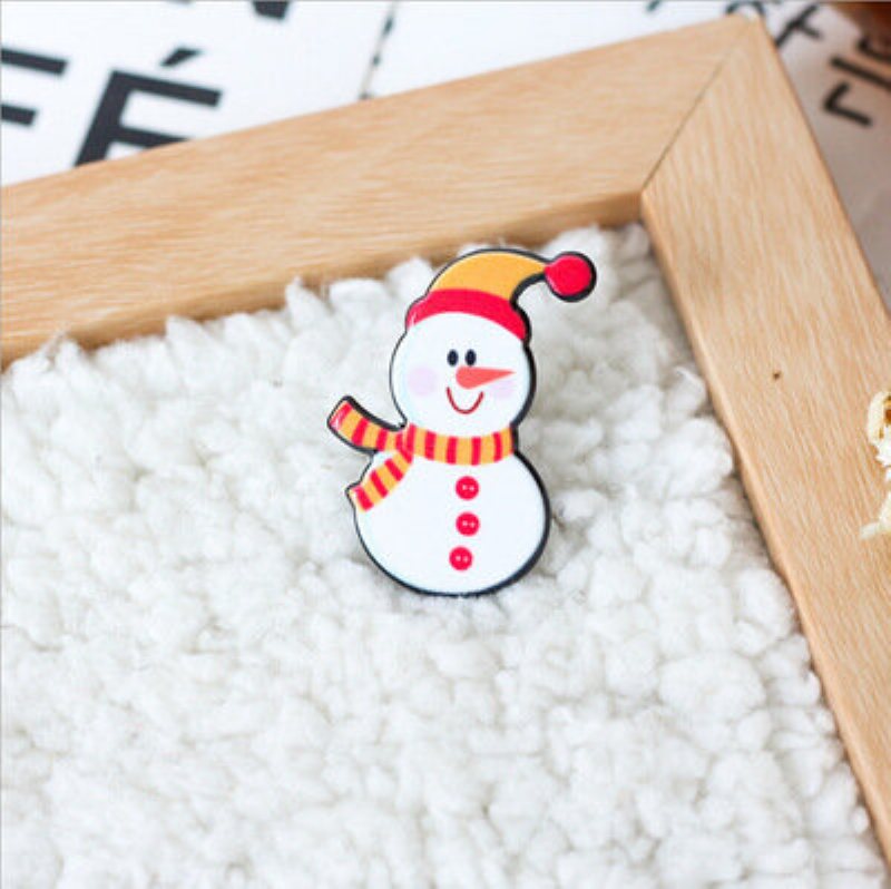 Jul Mini Festlig Snögubbe Älg Brosch Nyår Dekorationerl Present Skjorta Krage