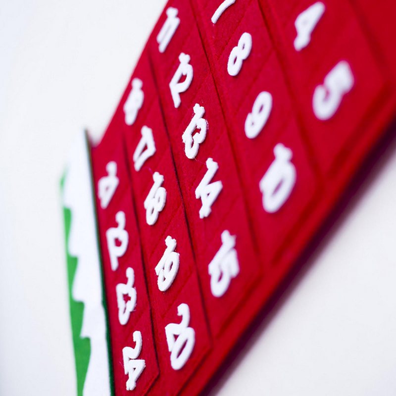 Julgran Adventskalender Filt Tyg Holiday Countdown Christmas Display Dekor