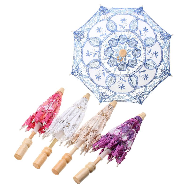 Spetsbroderat Paraply Elegance Parasoll För Festbröllopsdekoration
